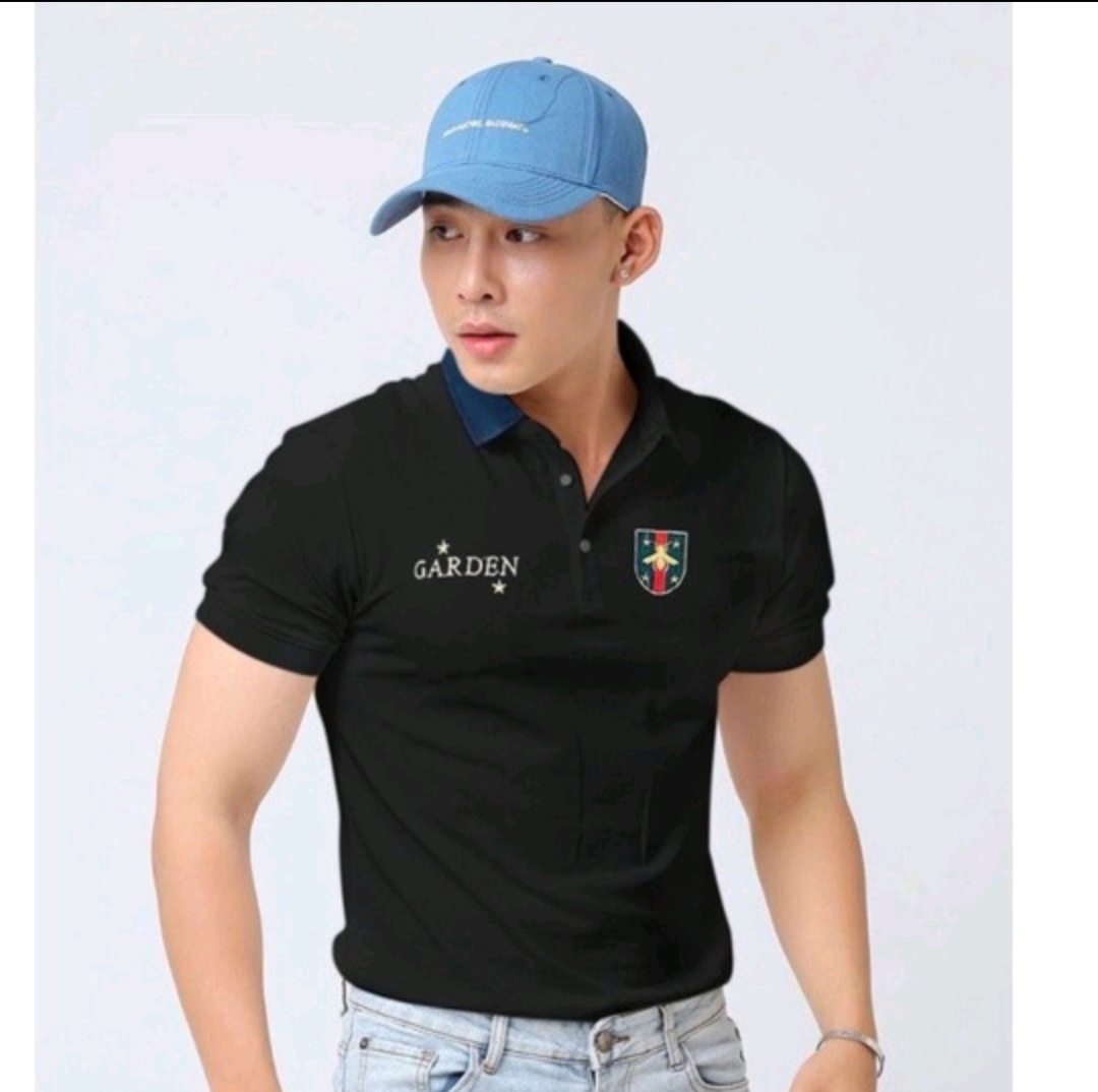 ÁO THUN NAM CỔ TRỤ IN HỌA TIẾT CÁNH LÚA PHỐI 2 MÀU CAO CẤP