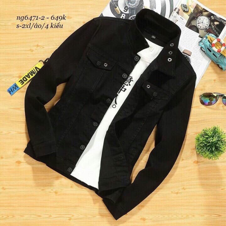 ÁO KHOÁC JEANS ĐEN THHIẾT KẾ SANG TRỌNG