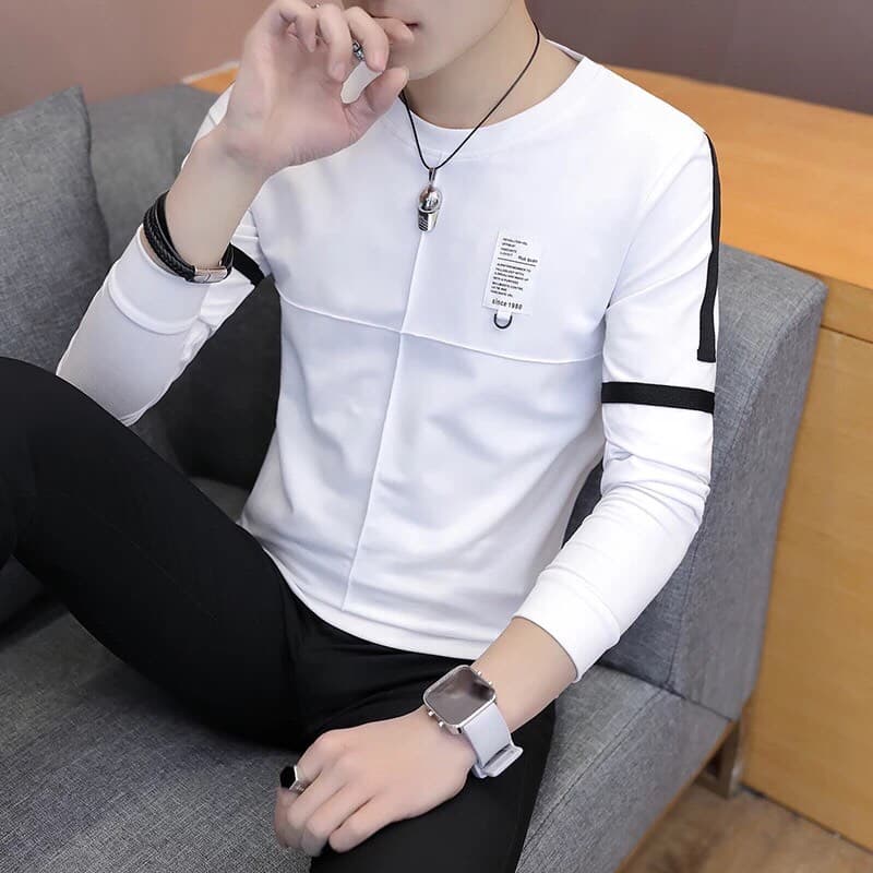ÁO THUN NAM TAY DÀI KẺ VIỀN TINH TẾ