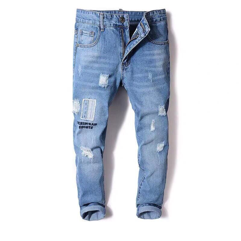 QUẦN JEANS NAM SĂN LAI THIẾT KẾ VẢI DÁN