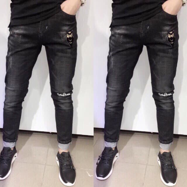QUẦN JEANS NAM THÊU SÓI LẠ MẮT