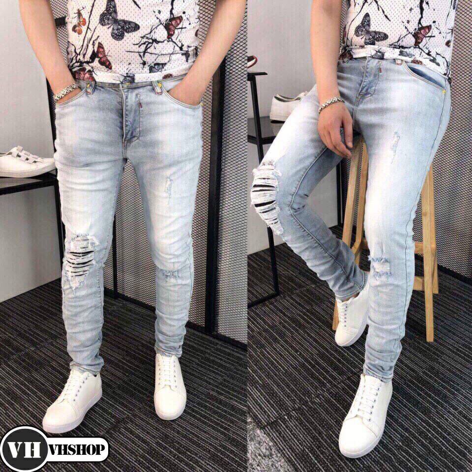 Quần jeans nam rách thời trang