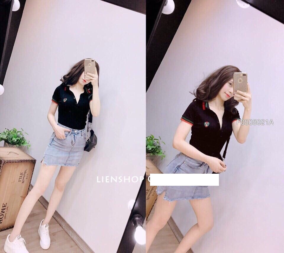 ÁO THUN NỮ ĐẸP CÓ CỔ NGẮN TAY