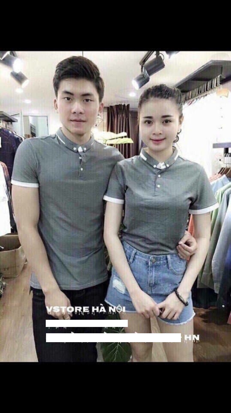 Áo thun cặp xám trắng đơn giản
