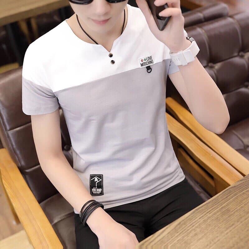 Áo thun nam cổ V độc đáo