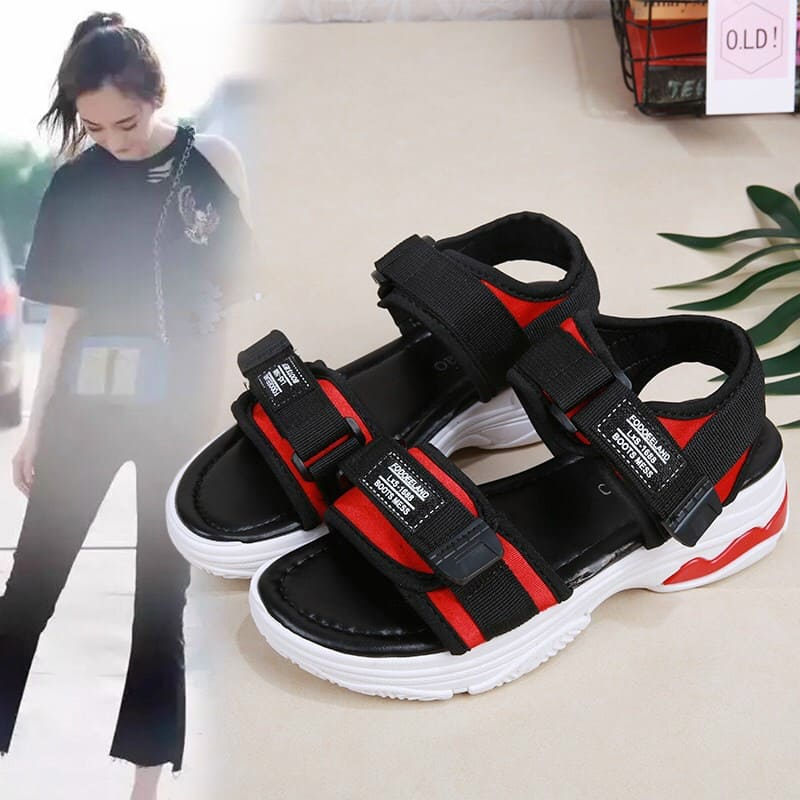 GIÀY SANDAL QUAI NGANG ĐEN CÁCH ĐIỆU CÁ TÍNH 