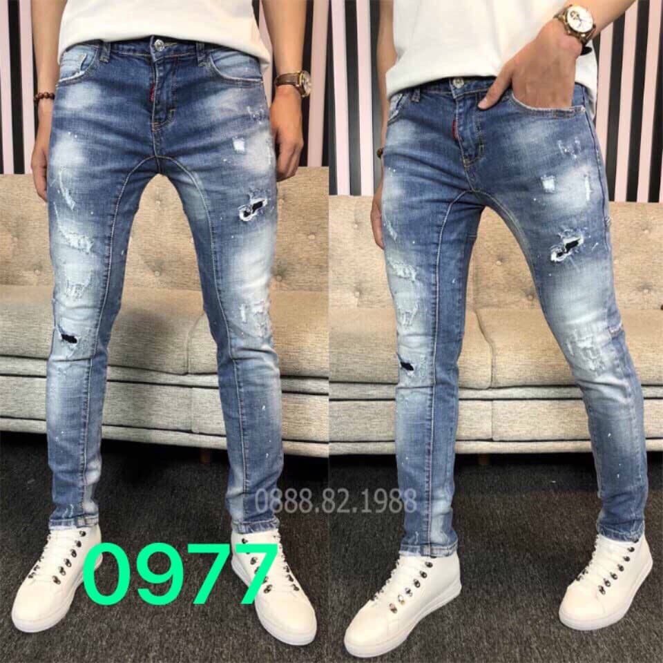 QUẦN JEANS NAM RÁCH MIX SƠN PHONG CÁCH