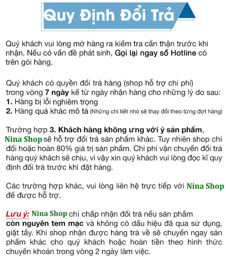 chính sách đổi trả shop thời trang