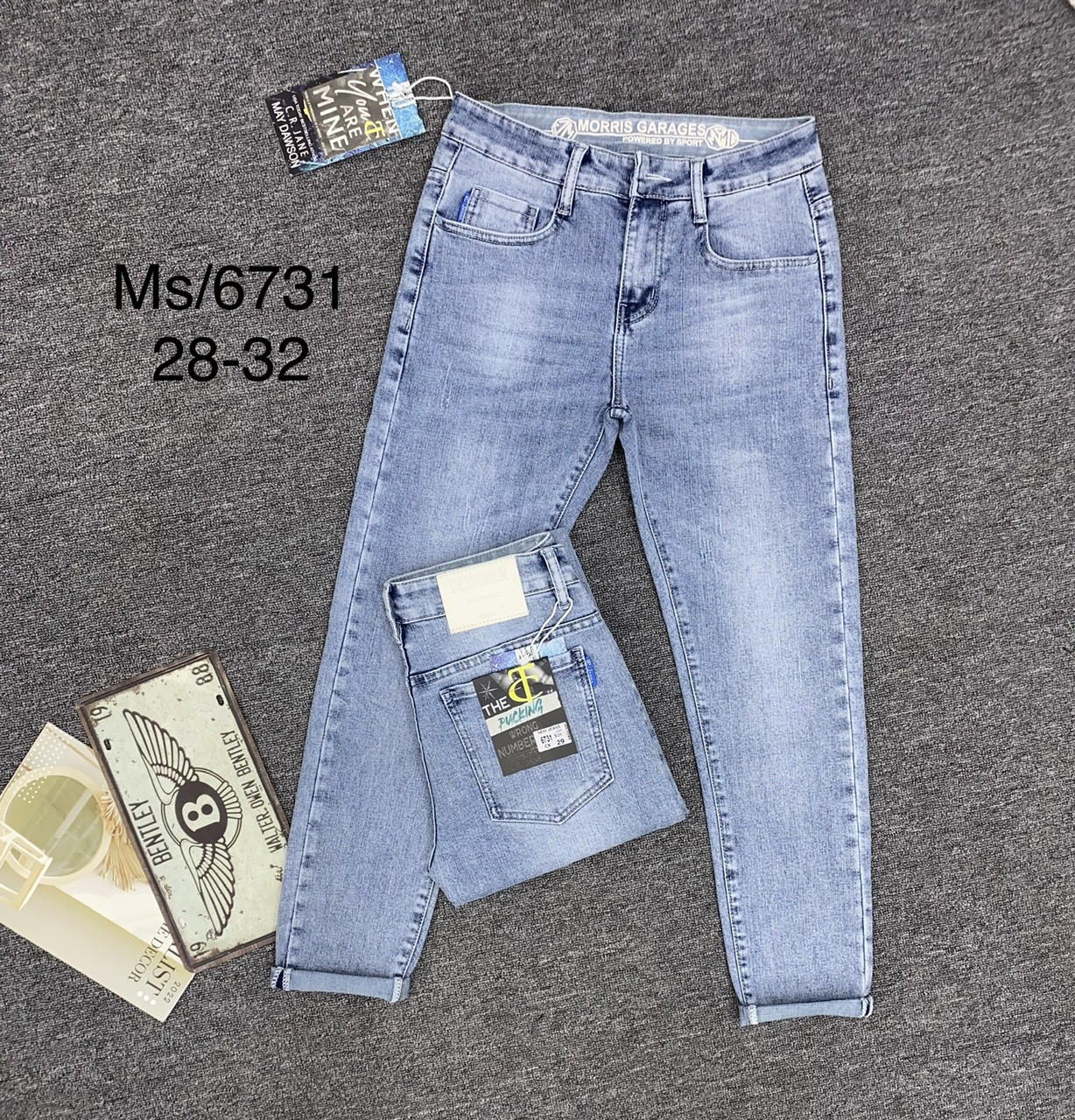 QUẦN JEANS NAM PHA CHỮ THỜI TRANG